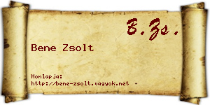 Bene Zsolt névjegykártya
